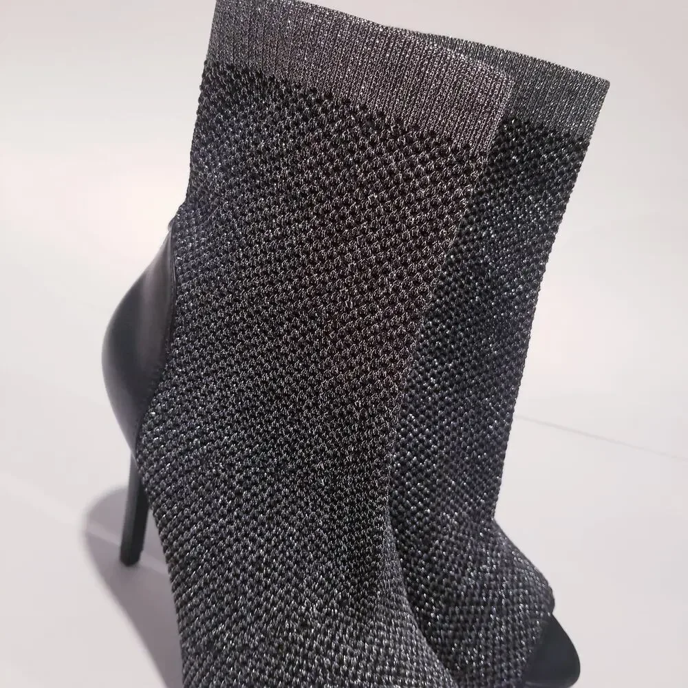 GUESS Shimmer Peep Toe Ankle Boots Stiletto Heels Party Shoes